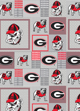 University of Georgia Bulldogs Grey Block Fleece Fabric Remnants University of Georgia Bulldogs Grey Block Fleece Fabric Remnants