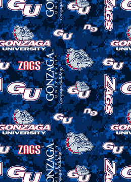 Gonzaga University Bulldogs Digi Camo Fleece Fabric Remnants Gonzaga University Bulldogs Digi Camo Fleece Fabric Remnants