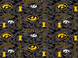 University of Iowa Hawkeyes Digi Camo Fleece Fabric Remnants
