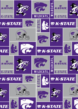 Kansas State University Wildcats Geometric Fleece Fabric Remnants Kansas State University Wildcats Geometric Fleece Fabric Remnants