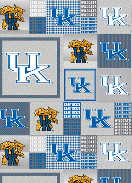 University of Kentucky Wildcats Grey Block Fleece Fabric Remnants University of Kentucky Wildcats Grey Block Fleece Fabric Remnants