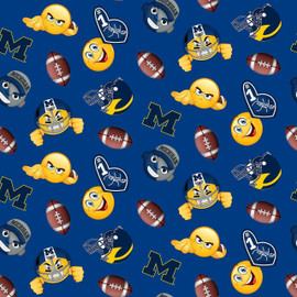 University of Michigan Wolverines Emoji Fleece Fabric Remnants University of Michigan Wolverines Emoji Fleece Fabric Remnants