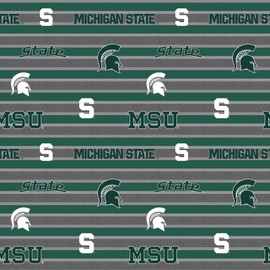 Michigan State University Spartans Polo Stripe Fleece Fabric Remnants Michigan State University Spartans Polo Stripe Fleece Fabric Remnants
