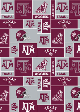 Texas A&M Aggies Geometric Fleece Fabric Remnants Texas A&M Aggies Geometric Fleece Fabric Remnants