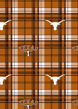 University of Texas Longhorns Plaid Fleece Fabric Remnants University of Texas Longhorns Plaid Fleece Fabric Remnants