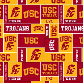 University of Southern California USC Trojans Geometric Fleece Fabric Remnants University of Southern California USC Trojans Geometric Fleece Fabric Remnants