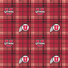 University of Utah Utes Plaid Fleece Fabric Remnants University of Utah Utes Plaid Fleece Fabric Remnants