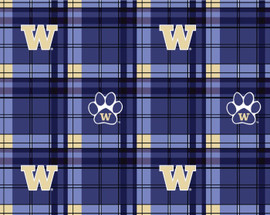 University of Washington Huskies Plaid Fleece Fabric Remnants University of Washington Huskies Plaid Fleece Fabric Remnants