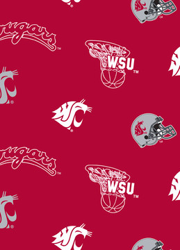 Washington State University Cougars All Over Fleece Fabric Remnants Washington State University Cougars All Over Fleece Fabric Remnants