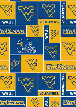 West Virginia University Mountaineers Geometric Fleece Fabric Remnants West Virginia University Mountaineers Geometric Fleece Fabric Remnants