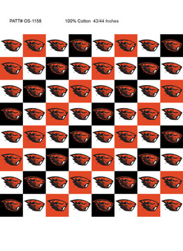 Oregon State University Beavers Cotton Fabric with Collegiate Check Print Oregon State University Beavers Cotton Fabric with Collegiate Check Print