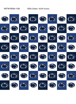 Penn State Nittany Lions Cotton Fabric with Collegiate Check Print Penn State Nittany Lions Cotton Fabric with Collegiate Check Print