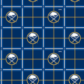 Buffalo Sabers Flannel Fabric with Plaid Print Buffalo Sabers Flannel Fabric with Plaid Print