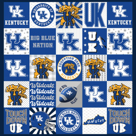 University of Kentucky Wildcats T-Shirt Panel-60"x 60"-Minky University of Kentucky Wildcats T-Shirt Panel-60"x 60"-Minky