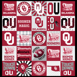 University of Oklahoma Sooners T-Shirt Panel-60"x 60"-Minky University of Oklahoma Sooners T-Shirt Panel-60"x 60"-Minky