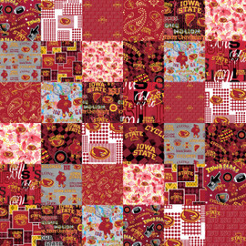 Official Licensed Iowa State University Cheater Quilt Printed Cotton Fabric-Iowa State Cyclones Cotton Fabric with Patchwork Cheater Quilt Print-60 Width Official Licensed Iowa State University Cheater Quilt Printed Cotton Fabric-Iowa State Cyclones Cotton Fabric with Patchwork Cheater Quilt Print-60 Width