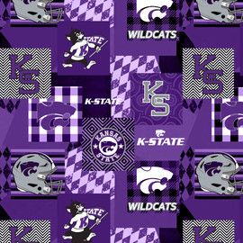 Officially Licensed Kansas State University Minky Fabric with Geometric Design-Kansas State Wildcats Minky Fleece Sold By The Yard Officially Licensed Kansas State University Minky Fabric with Geometric Design-Kansas State Wildcats Minky Fleece Sold By The Yard