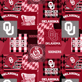 Officially Licensed University of Oklahoma Minky Fabric with Geometric Design-Oklahoma Sooners Minky Fleece Sold By The Yard Officially Licensed University of Oklahoma Minky Fabric with Geometric Design-Oklahoma Sooners Minky Fleece Sold By The Yard