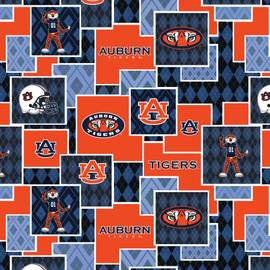 Official Licensed Auburn University Cotton Quilting Fabric-Auburn Tigers Argyle Boxes Cotton Fabric Sold by the Yard Official Licensed Auburn University Cotton Quilting Fabric-Auburn Tigers Argyle Boxes Cotton Fabric Sold by the Yard
