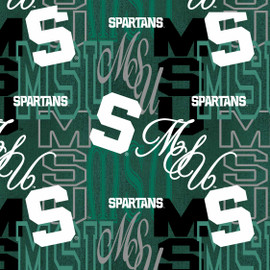 Official Licensed Michigan State University Cotton Quilting Fabric-Michigan State Spartans Letters Cotton Fabric Sold by the Yard Official Licensed Michigan State University Cotton Quilting Fabric-Michigan State Spartans Letters Cotton Fabric Sold by the Yard