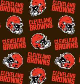 Cleveland Browns NFL Football Logo Fabric Traditions Polyester Fleece Fabric NFL-6736-D
