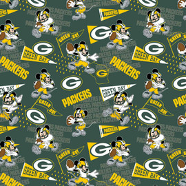 Green Bay Packers NFL Football Disney Mickey Mouse Fabric Traditions Cotton Fabric NFL-70394D Green Bay Packers NFL Football Disney Mickey Mouse Fabric Traditions Cotton Fabric NFL-70394D