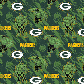 Green Bay Packers NFL Football Marvel Green Hulk Fabric Traditions Cotton Fabric NFL-70396D Green Bay Packers NFL Football Marvel Green Hulk Fabric Traditions Cotton Fabric NFL-70396D