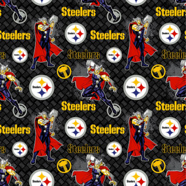 Pittsburgh Steelers NFL Football Marvel Thor Fabric Traditions Cotton Fabric NFL-70398D Pittsburgh Steelers NFL Football Marvel Thor Fabric Traditions Cotton Fabric NFL-70398D