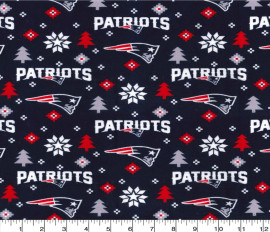 New England Patriots NFL Football Christmas Holiday Winter Design 42" FLANNEL Fabric Traditions Cotton Fabric NFL-70090D