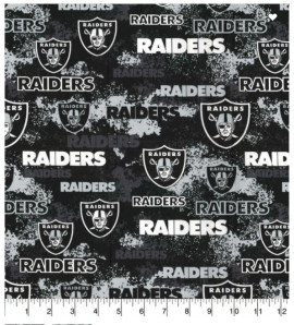 Las Vegas Raiders NFL Football Distressed Fabric Traditions Cotton Fabric NFL 70109D