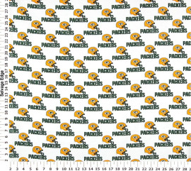Green Bay Packers NFL Football Logo White Fabric Traditions Cotton Fabric NFL-1026W