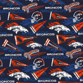 Denver Broncos NFL Football Retro Fabric Traditions Cotton Fabric NFL-14444D