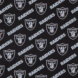 Las Vegas Raiders NFL Football Logo and Name 58" Fabric Traditions Cotton Fabric NFL-3513D