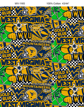 University of Kentucky Cotton Fabric with Vintage Pennant Design-Sold by The Yard