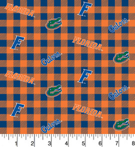 University of Florida Gators Cotton Fabric with Buffalo Plaid Print University of Florida Gators Cotton Fabric with Buffalo Plaid Print
