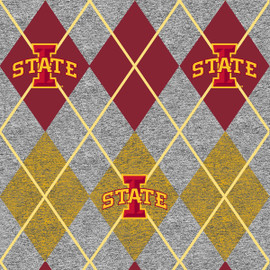 Iowa State University Fleece Fabric Super Soft Collegiate Heather Argyle Design-Sold by the Yard Iowa State University Fleece Fabric Super Soft Collegiate Heather Argyle Design-Sold by the Yard