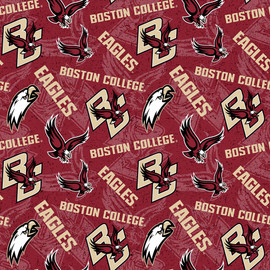 Boston College Eagles Cotton Fabric with Tone On Tone Print Boston College Eagles Cotton Fabric with Tone On Tone Print