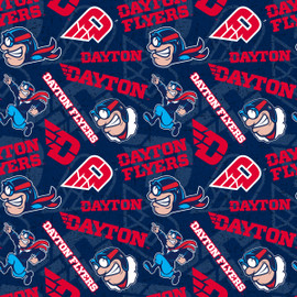 University of Dayton Flyers Cotton Fabric with Tone On Tone Print University of Dayton Flyers Cotton Fabric with Tone On Tone Print