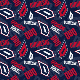 Duquesne University Dukes Cotton Fabric with Tone On Tone Print Duquesne University Dukes Cotton Fabric with Tone On Tone Print