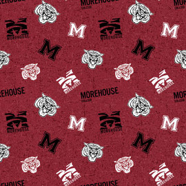 Fabrique Innovations South Carolina State University Bulldogs Cotton Fabric with Tone on Tone Print and Matching Solid Cotton Fabrics
