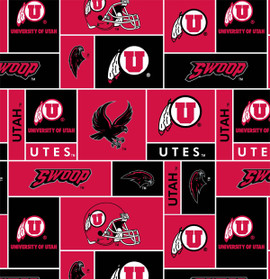 UNIVERSITY OF UTAH-COLLEGE-UNIVERSITY-LOGO-PRINTED-FLEECE-NO SEW FLEECE BLANKET-FABRIC-02 UNIVERSITY OF UTAH-COLLEGE-UNIVERSITY-LOGO-PRINTED-FLEECE-NO SEW FLEECE BLANKET-FABRIC-02