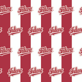 Indiana University Hoosiers Cotton Fabric with Striped Print Indiana University Hoosiers Cotton Fabric with Striped Print