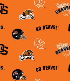 OREGON STATE UNIVERSITY-COLLEGE-UNIVERSITY-LOGO-PRINTED-FLEECE-NO SEW FLEECE BLANKET-FABRIC-02