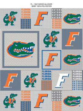 UNIVERSITY OF FLORIDA-COLLEGE-UNIVERSITY-LOGO-PRINTED-FLEECE-NO SEW FLEECE BLANKET-FABRIC-05