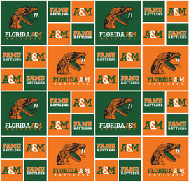 Florida A&M University Rattlers Cotton Fabric with Geometric Print Florida A&M University Rattlers Cotton Fabric with Geometric Print