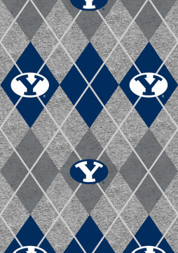 BYU University Heather Argyle Fleece Fabric-Sold by the yard