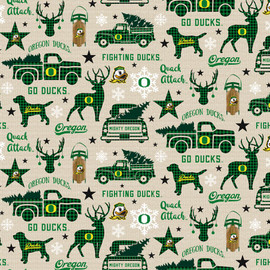 University of Oregon Fleece Fabric by Sykel-oregon Ducks -  Hong Kong