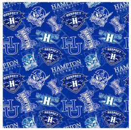 Hampton University Pirates Cotton Fabric with Tone On Tone Print