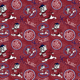 South Carolina State University Bulldogs Cotton Fabric with Tone On Tone Print South Carolina State University Bulldogs Cotton Fabric with Tone On Tone Print