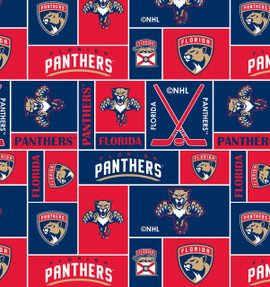 Florida Panthers Fleece Fabric with Geometric Print-Sold By the Yard Florida Panthers Fleece Fabric with Geometric Print-Sold By the Yard